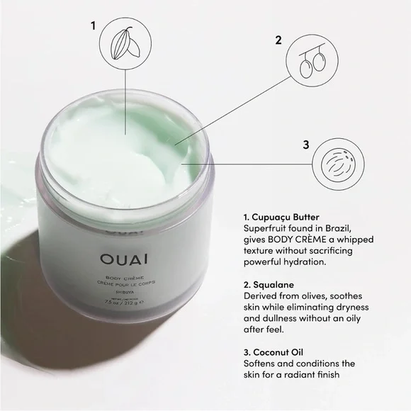 OUAI Body Cream, Shibuya - Whipped Body Cream Sulfate Free Skin Care (7.5 Oz) - Picture 4 of 8